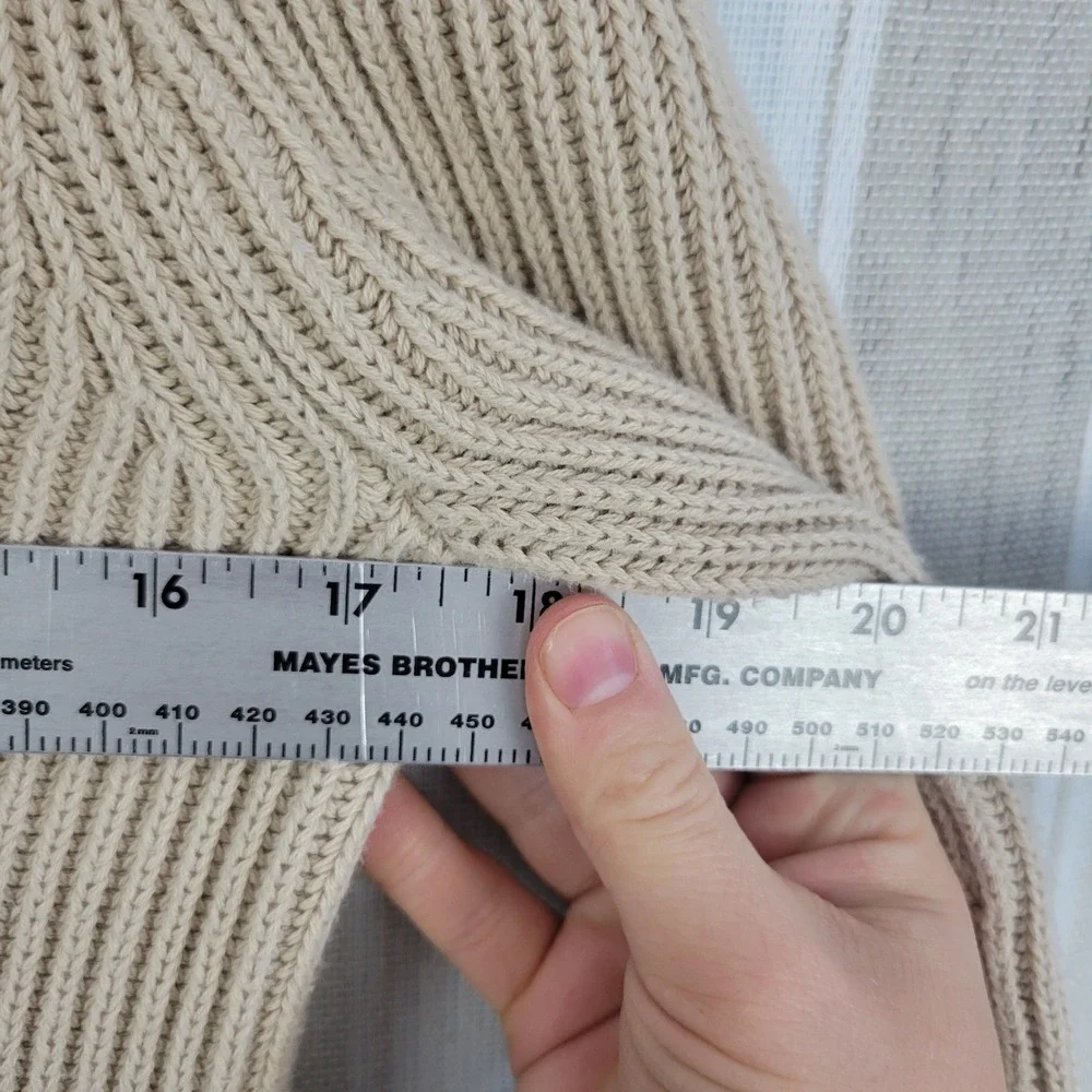 J. Crew‎ Cotton Knit Crewneck Sweater Pullover Cream Beige Size Small